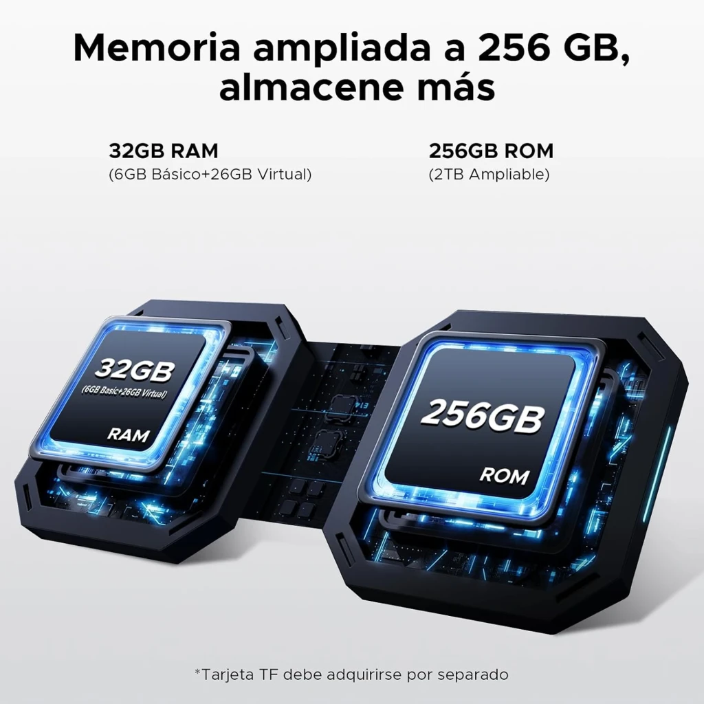 Doogee Blade 10 Pro Energy plata con pantalla 6,56 pulgadas IPS HD+, doble cámara trasera vertical, gran batería 6150 mAh y marco reforzado plateado - Ítem7