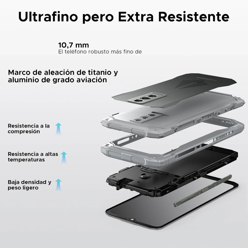 Doogee Blade 10 Pro Energy plata con pantalla 6,56 pulgadas IPS HD+, doble cámara trasera vertical, gran batería 6150 mAh y marco reforzado plateado - Ítem1