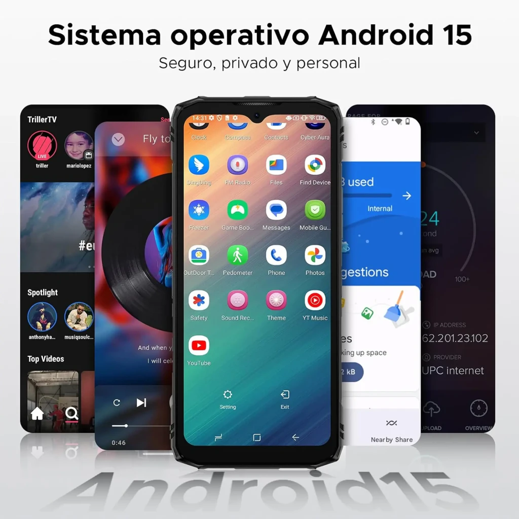 Doogee Blade 10 Pro Energy plata con pantalla 6,56 pulgadas IPS HD+, doble cámara trasera vertical, gran batería 6150 mAh y marco reforzado plateado - Ítem5