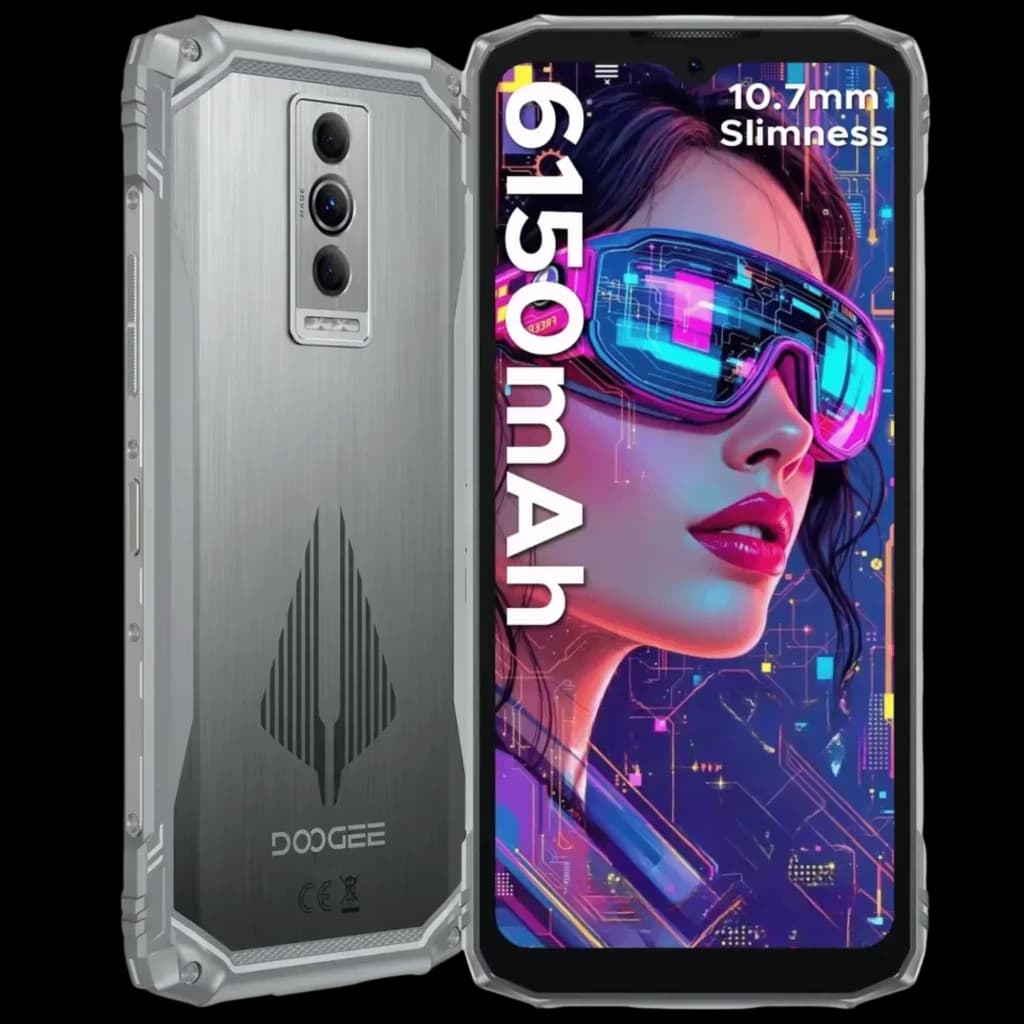Doogee Blade 10 Pro Energy plata con pantalla 6,56 pulgadas IPS HD+, doble cámara trasera vertical, gran batería 6150 mAh y marco reforzado plateado