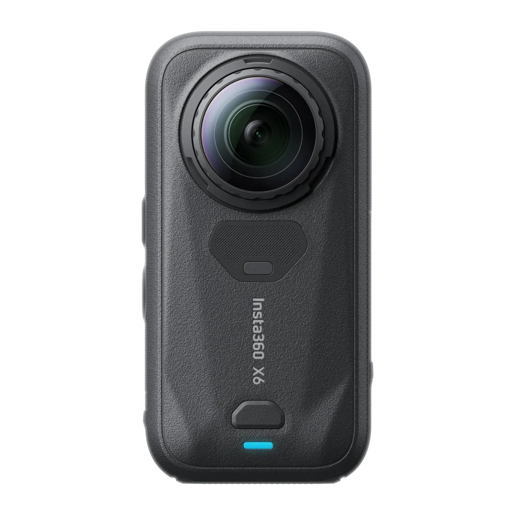 Cámara 360° Insta360 X6 con pantalla frontal, doble lente, palo de extensión, batería, base de carga y funda protectora; compacta y lista para 8K - Ítem1