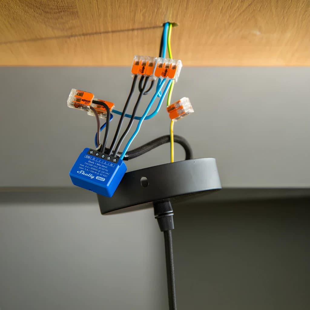 Relais intelligent Shelly 1 Mini Gen3 Bleu WiFi 2,4 GHz + Bluetooth 8A, installation: câblé avec borniers Wago sous