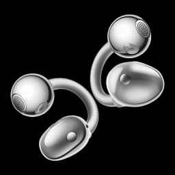 Auriculares Huawei FreeClip 2 S Open-Ear Bluetooth 6.0 prateados, design em clipe curvo, grelhas visíveis e botão lateral, com estojo e até 38h de uso