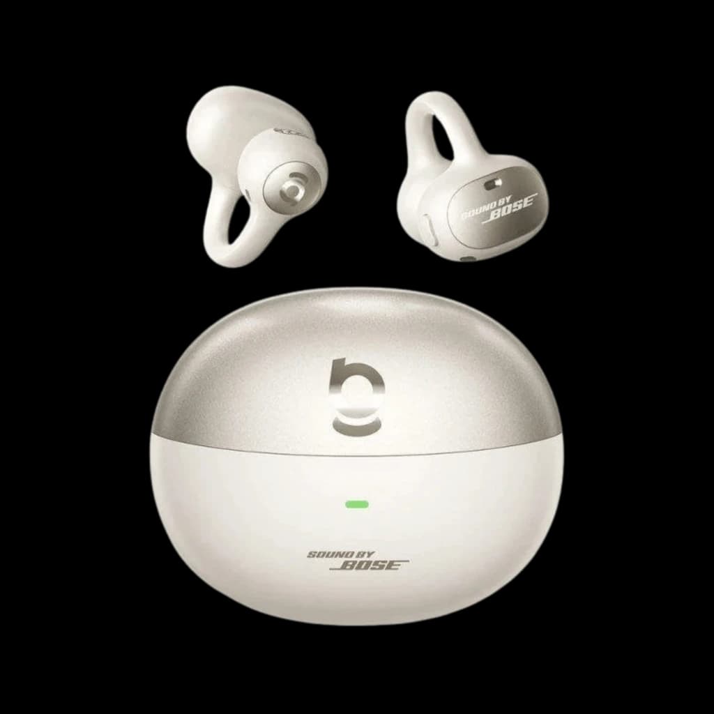 Auriculares Baseus Inspire XC1 Blanco open-ear TWS con estuche ovalado bicolor, indicador LED frontal y ganchos de sujeción ergonómicos en cada auricular