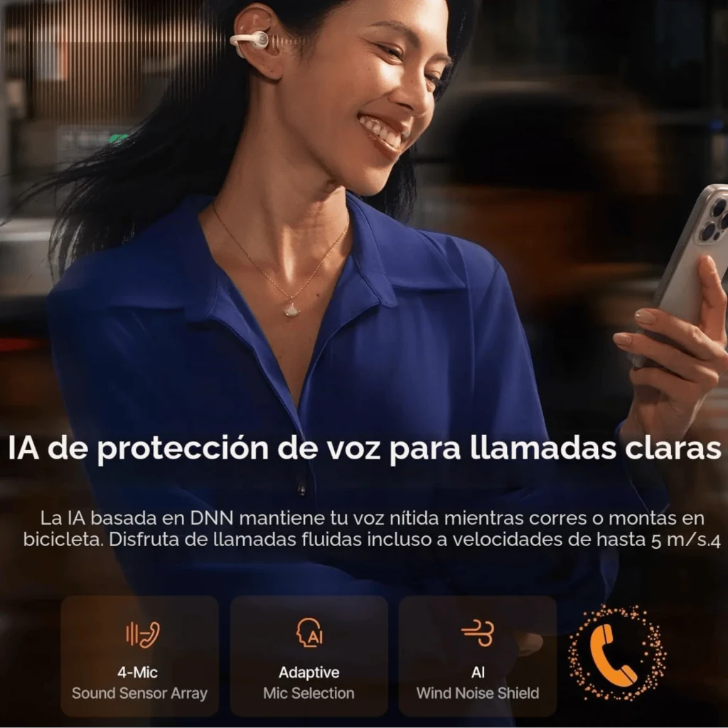 Auriculares Baseus Inspire XC1 Blanco open-ear TWS con estuche ovalado bicolor, indicador LED frontal y ganchos de sujeción ergonómicos en cada auricular - Ítem8