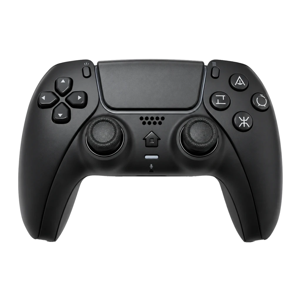 Powergaming Comando Sem Fios Compatível PS5 Preto com design ergonômico, botões táteis, dois analógicos, touchpad central e iluminação LED discreta