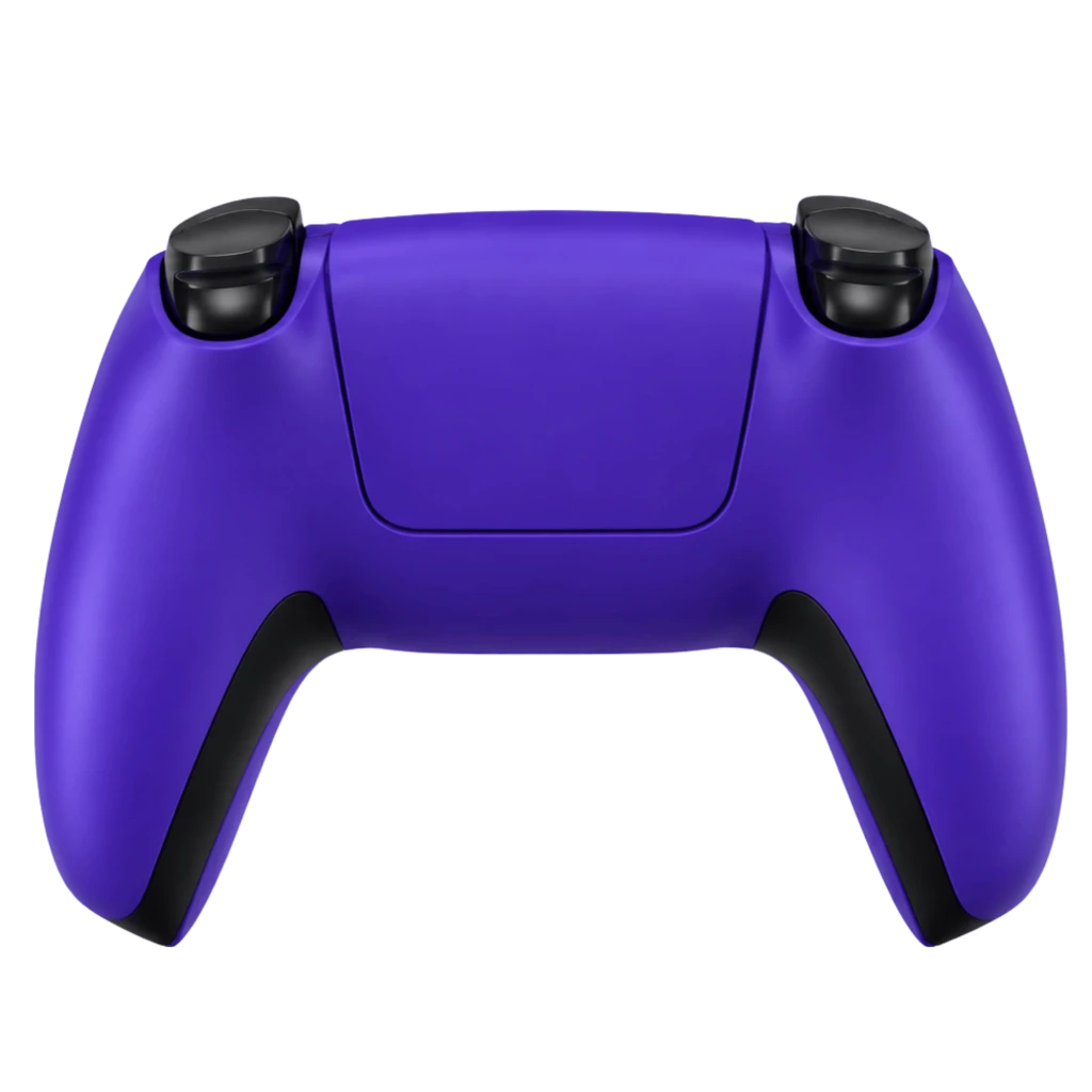 Powergaming Mando Inalámbrico Compatible PS5 Lila, carcasa trasera lisa en lila con agarres negros, diseño ergonómico y gatillos superiores negros