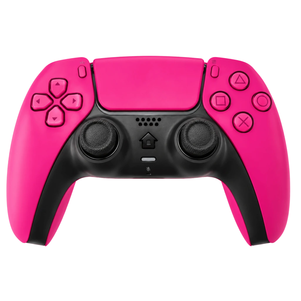 Powergaming Comando Sem Fios Compatível PS5 Rosa com design ergonômico, botões táteis, dois analógicos, touchpad central e iluminação LED discreta