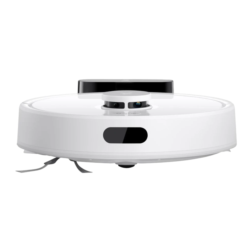 Roborock Robô aspirador Q7 Branco, vista diagonal frontal: corpo redondo branco, sensor LiDAR central e base de carregamento - Item2