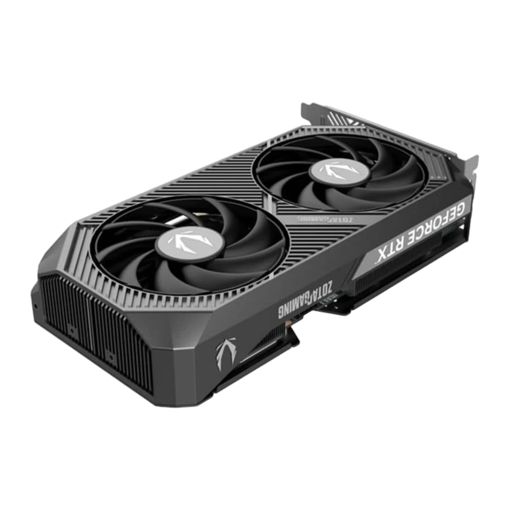 ZOTAC Gaming GeForce RTX 5060 Ti Twin Edge 8GB, producto y caja: tarjeta gráfica negra con dos ventiladores junto a su - Ítem1