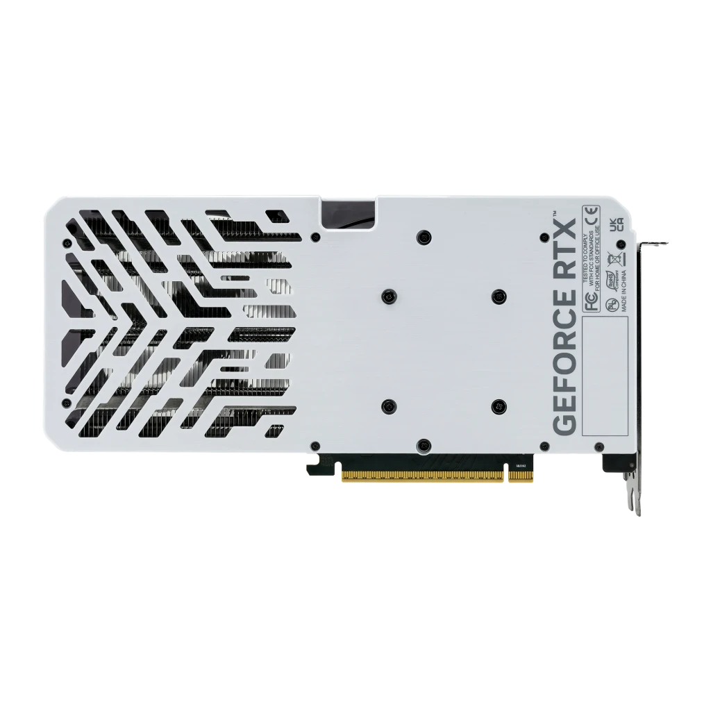 Palit GeForce RTX 5060 Ti OC WHITE 8GB blanco, vista frontal en ángulo: carcasa blanca con dos ventiladores y bracket - Ítem1
