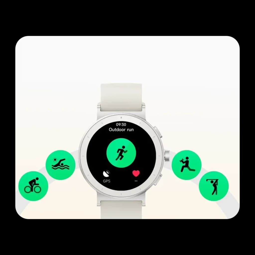 Realme Watch S5 Blanc GPS 5 GNSS Appels Bluetooth SpO2, Fréq. Cardiaque, Stress, modes sport: écran outdoor run avec icônes