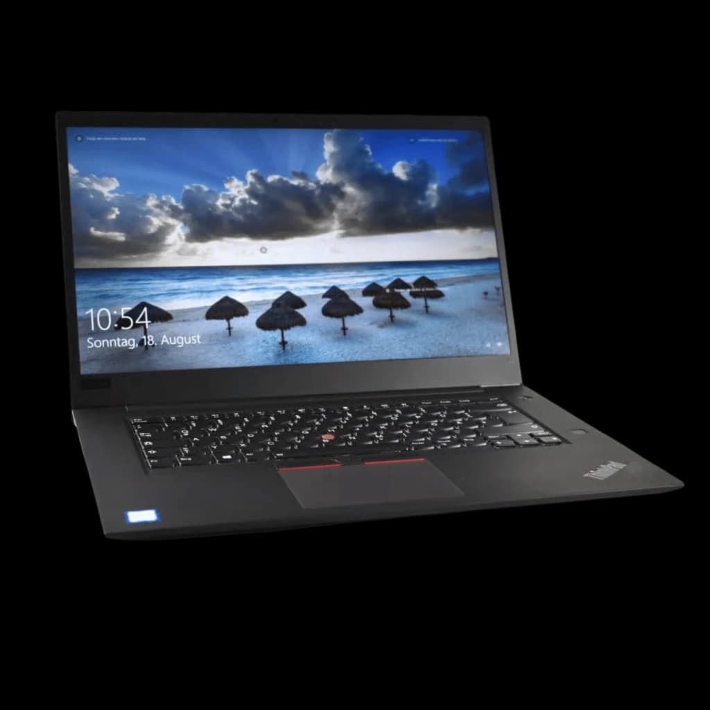 Lenovo ThinkPad P1 Gen 2 15,5 pouces écran large, clavier QWERTZ rétroéclairé, châssis noir fin, trackpoint rouge, état rénové excellent