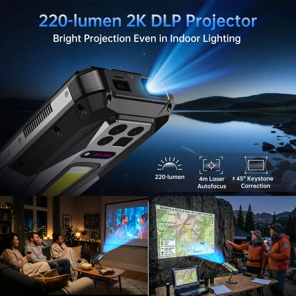 Unihertz 8849 Tank 5 Pro 5G robusto con carcasa reforzada, cámara FLIR 160x120, linterna trasera grande, botones rojos y pantalla con visión térmica - Ítem3