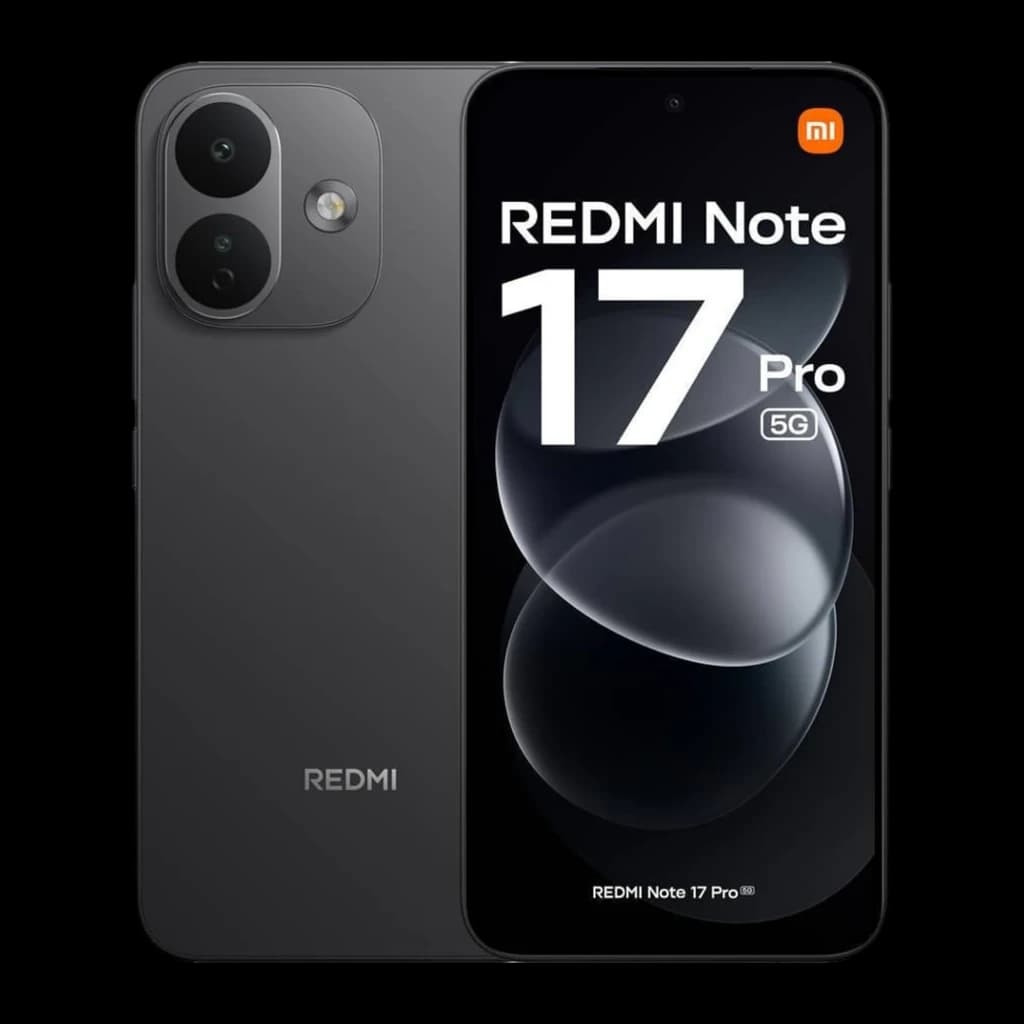 Xiaomi Redmi Note 17 Pro 5G negro, pantalla AMOLED 6,83 con 120Hz, marcos finos, doble cámara trasera grande, 8GB RAM y 512GB de almacenamiento