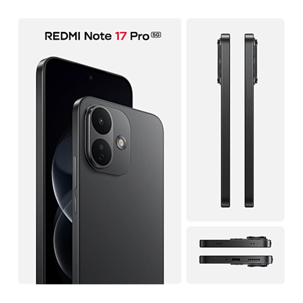 Xiaomi Redmi Note 17 Pro 5G negro, pantalla AMOLED 6,83 con 120Hz, marcos finos, doble cámara trasera grande, 8GB RAM y 512GB de almacenamiento - Ítem4
