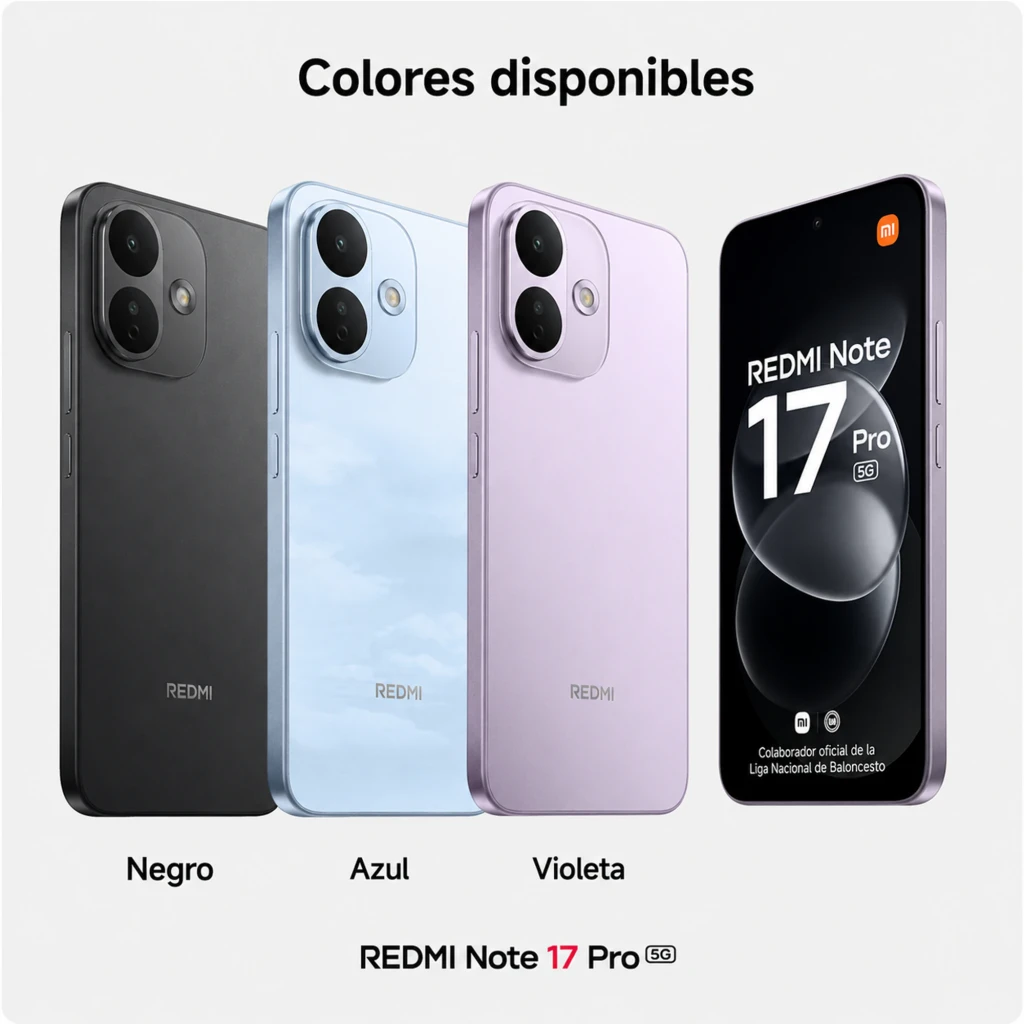 Xiaomi Redmi Note 17 Pro 5G negro, pantalla AMOLED 6,83 con 120Hz, marcos finos, doble cámara trasera grande, 8GB RAM y 512GB de almacenamiento - Ítem1