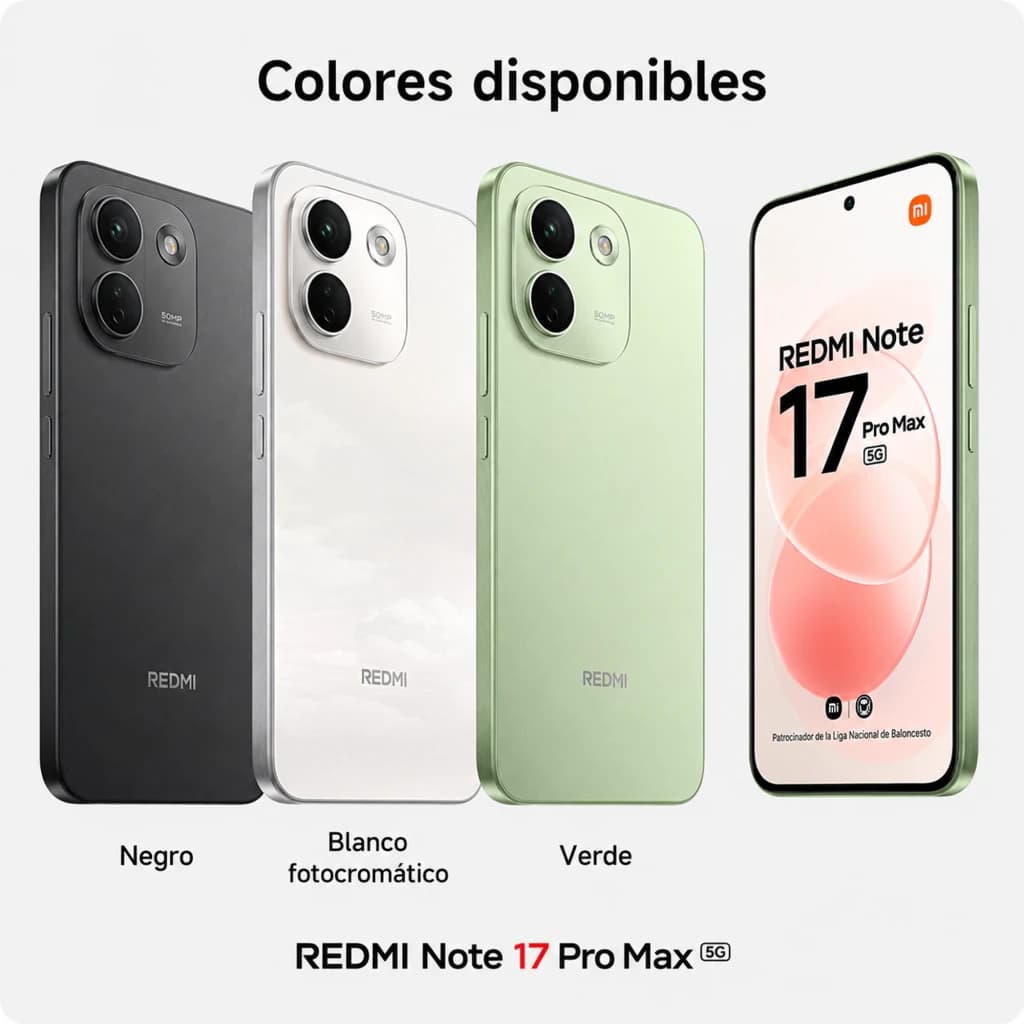 Smartphone vert avec écran AMOLED 6,83 pouces poinçon central, bordures fines, dos mat, double grand module photo arrière, logo Redmi à l’écran