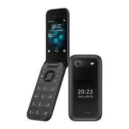 Nokia 2660 TA-1474 4G DS Noir, téléphone à clapet avec grand clavier, écran interne couleur et écran externe pour l’heure, caméra arrière et lanterne
