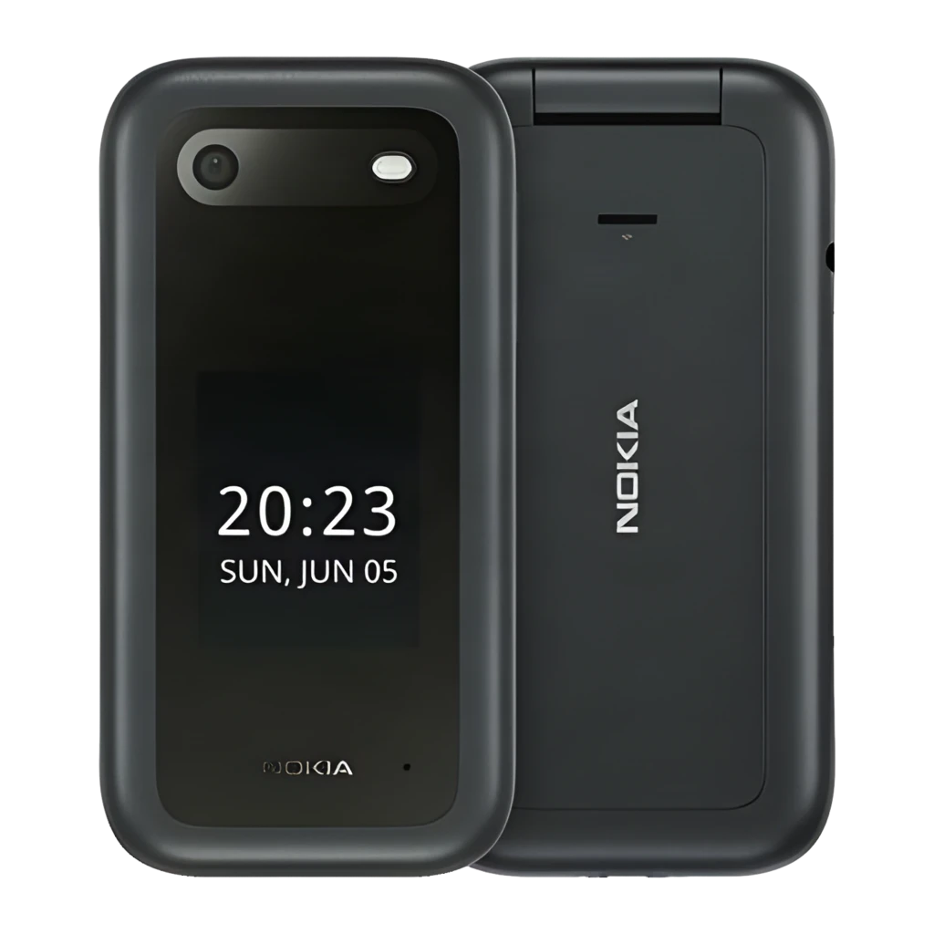 Nokia 2660 TA-1474 4G DS Negro: celular flip preto com tela interna colorida, visor externo com hora, câmera traseira, teclas grandes e corpo compacto - Item4