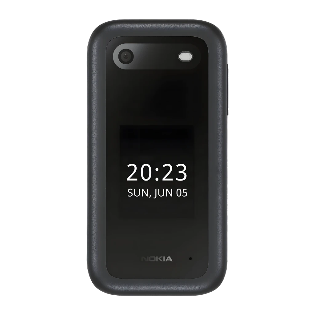 Nokia 2660 TA-1474 4G DS Negro: celular flip preto com tela interna colorida, visor externo com hora, câmera traseira, teclas grandes e corpo compacto - Item3