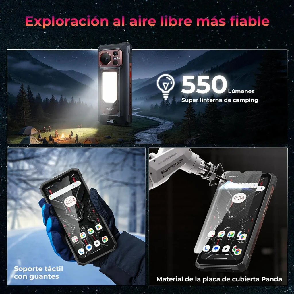 Hotwav W11 Pro dorado robusto con marco reforzado, pantalla 6,6 pulgadas 120Hz, módulo trasero 64MP y gran luz LED, botones laterales y diseño rugerizado - Ítem4