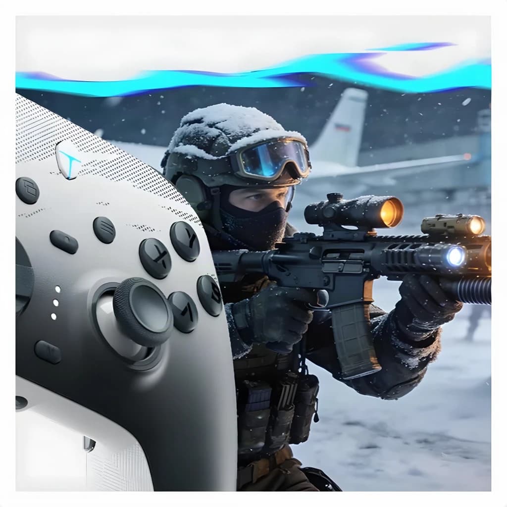 Comando gaming Thunderobot G50 8K Kit Sem Fios Tri-modo PC/Switch/Android, lifestyle: comando branco em primeiro plano