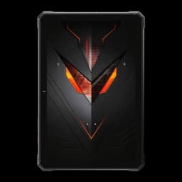 Hotwav R9 Pro Max 5G preto, tablet robusto 11 polegadas com traseira angular futurista em preto e laranja, detalhes metálicos e recortes simétricos