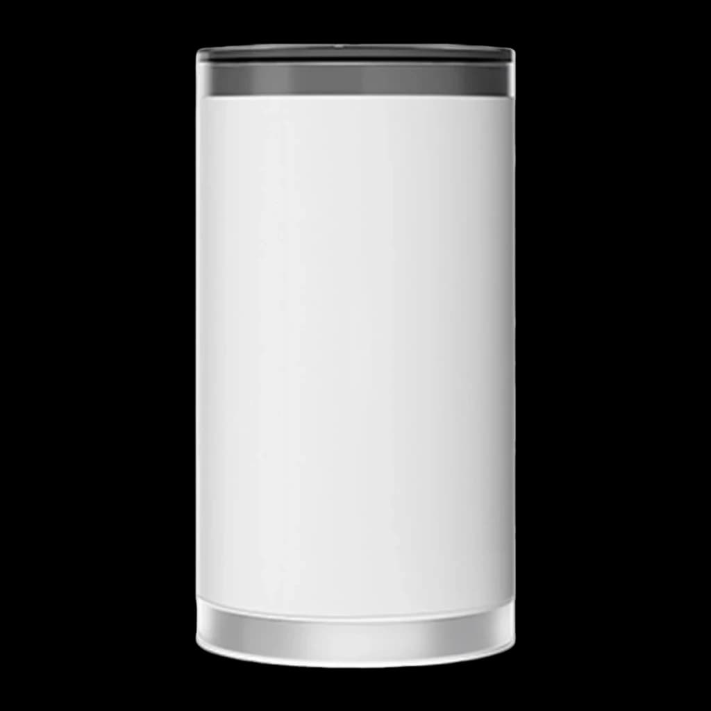 Projetor Curta Distância TS-7 cilíndrico branco com topo cinza; design minimalista, corpo liso, acabamento fosco, ideal para salas modernas