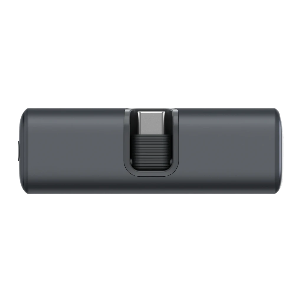 Anker Powerbank Nano 22,5 W negro, vista superior: conector USB-C plegable integrado en cuerpo cilíndrico