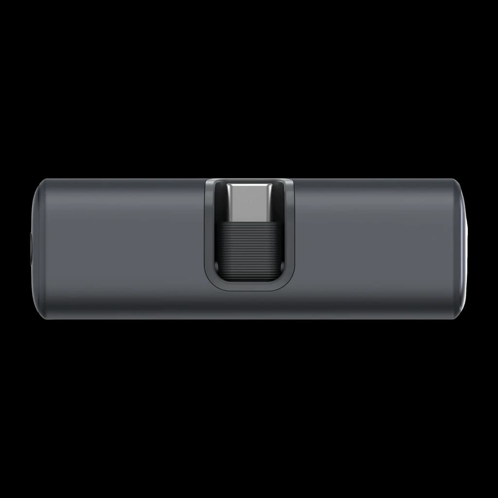 Anker Powerbank Nano 22,5 W negro, vista superior: conector USB-C plegable integrado en cuerpo cilíndrico