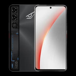 Nubia Neo 5 Max Preto, tela 7,5 IPS LCD 120Hz, câmera tripla traseira com módulo gamer, selfie em furo central, design preto com detalhes azuis e vermelhos