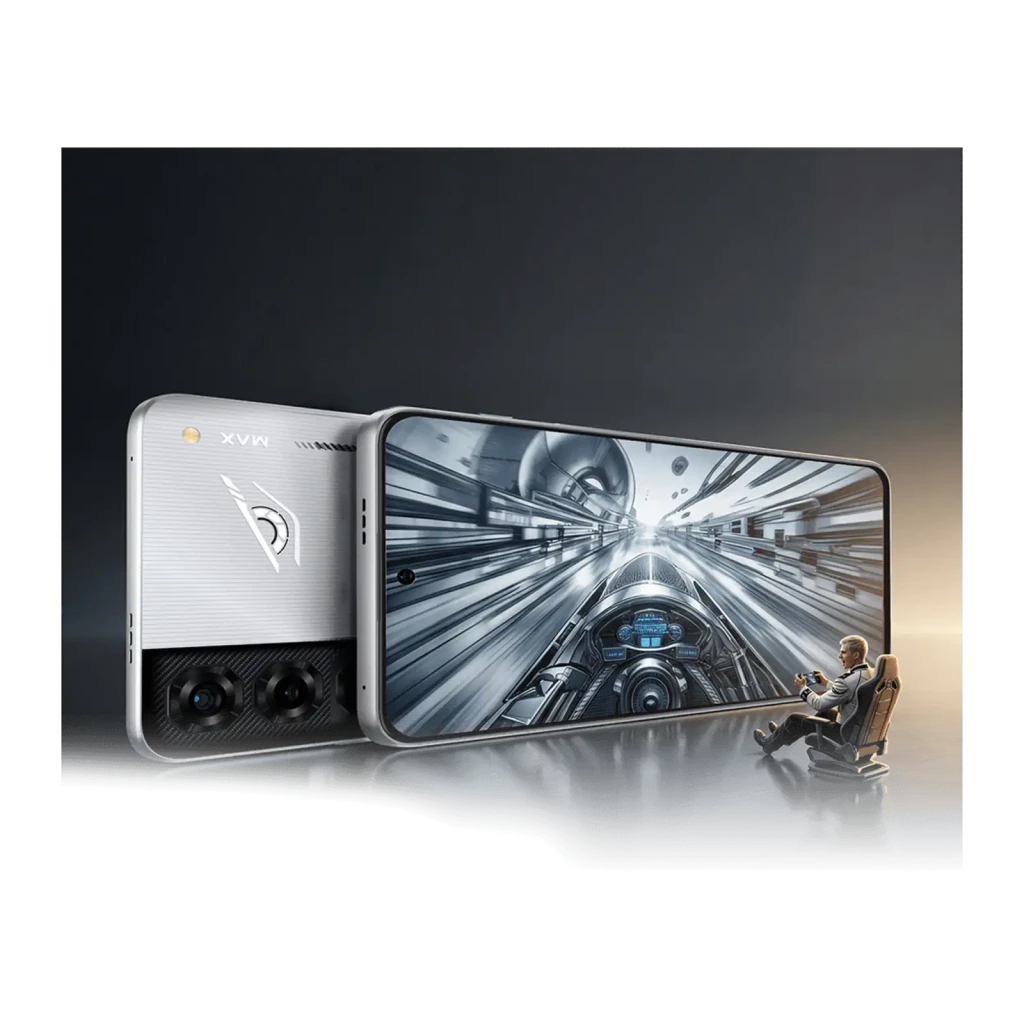 Nubia Neo 5 Max noir, écran 7,5 pouces IPS LCD 120Hz bord à bord, poinçon centré, dos texturé avec triple caméra verticale et accents bleus gaming - Ítem6