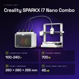 Imprimante 3D Creality SPARKX i7 Nano Combo CFS Lite 4 Filaments FDM 500mm/s - caractéristiques