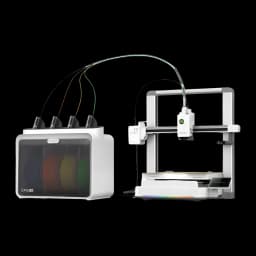 Imprimante 3D Creality SPARKX i7 Nano Combo CFS Lite 4 Filaments FDM 500mm/s, vue latérale: imprimante blanche avec unité