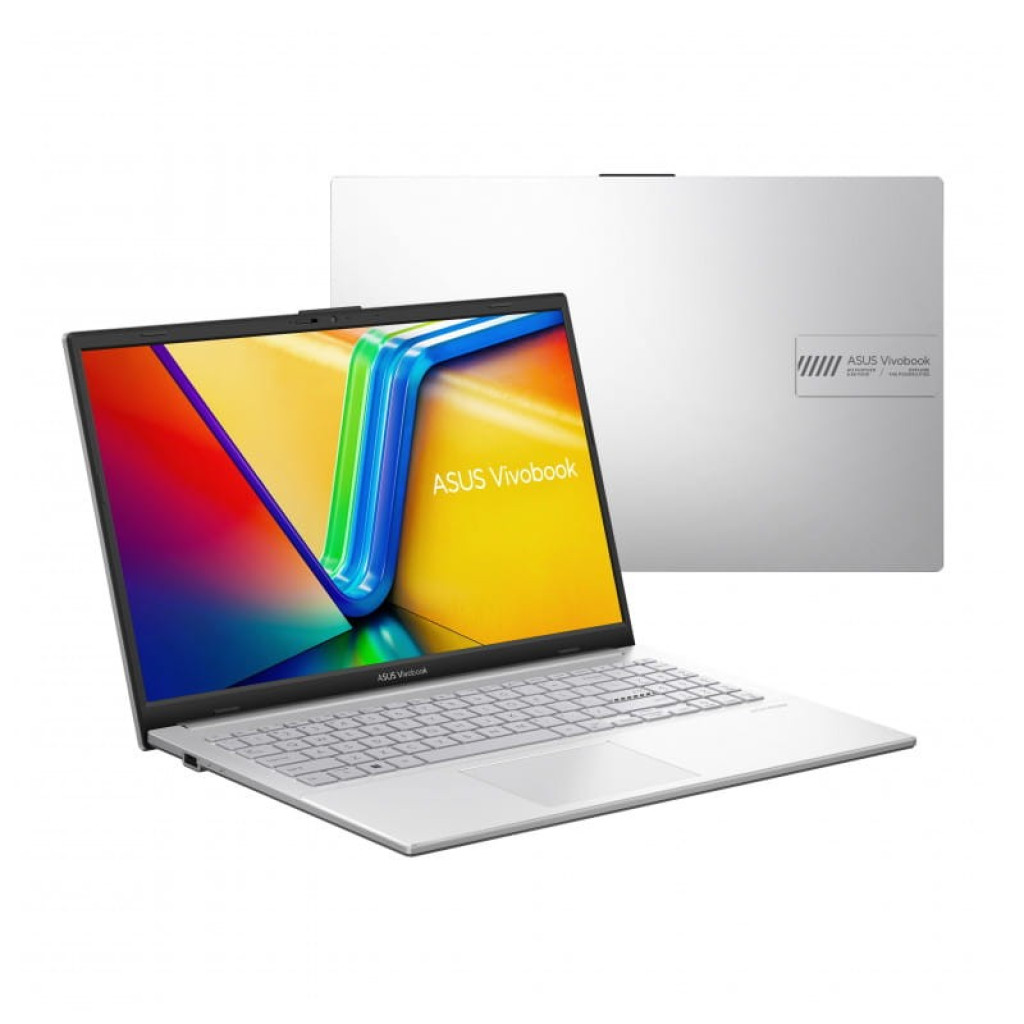 Ordinateur portable Asus Vivobook argent avec écran OLED 15,6 pouces aux couleurs vives, bords fins, clavier gris clair et webcam centrée - Ítem6