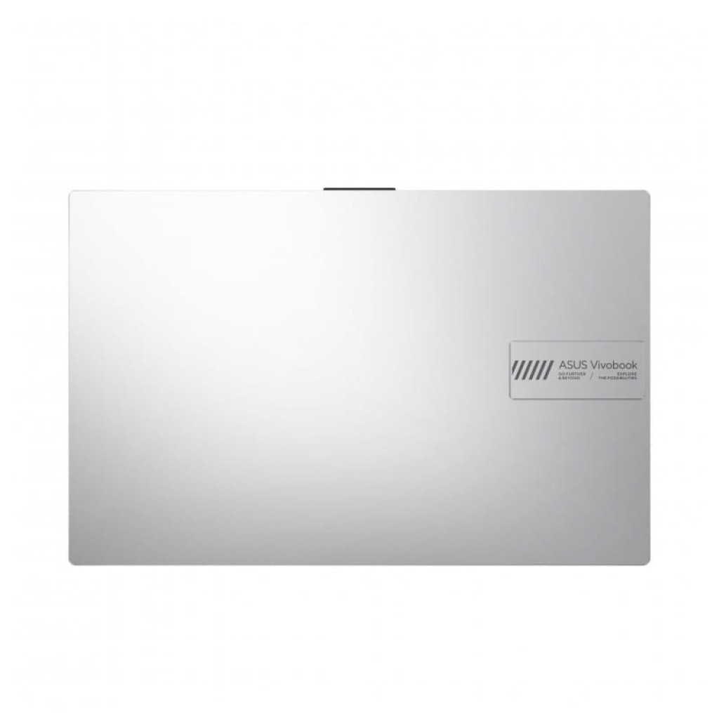 Ordinateur portable Asus Vivobook argent avec écran OLED 15,6 pouces aux couleurs vives, bords fins, clavier gris clair et webcam centrée - Ítem1