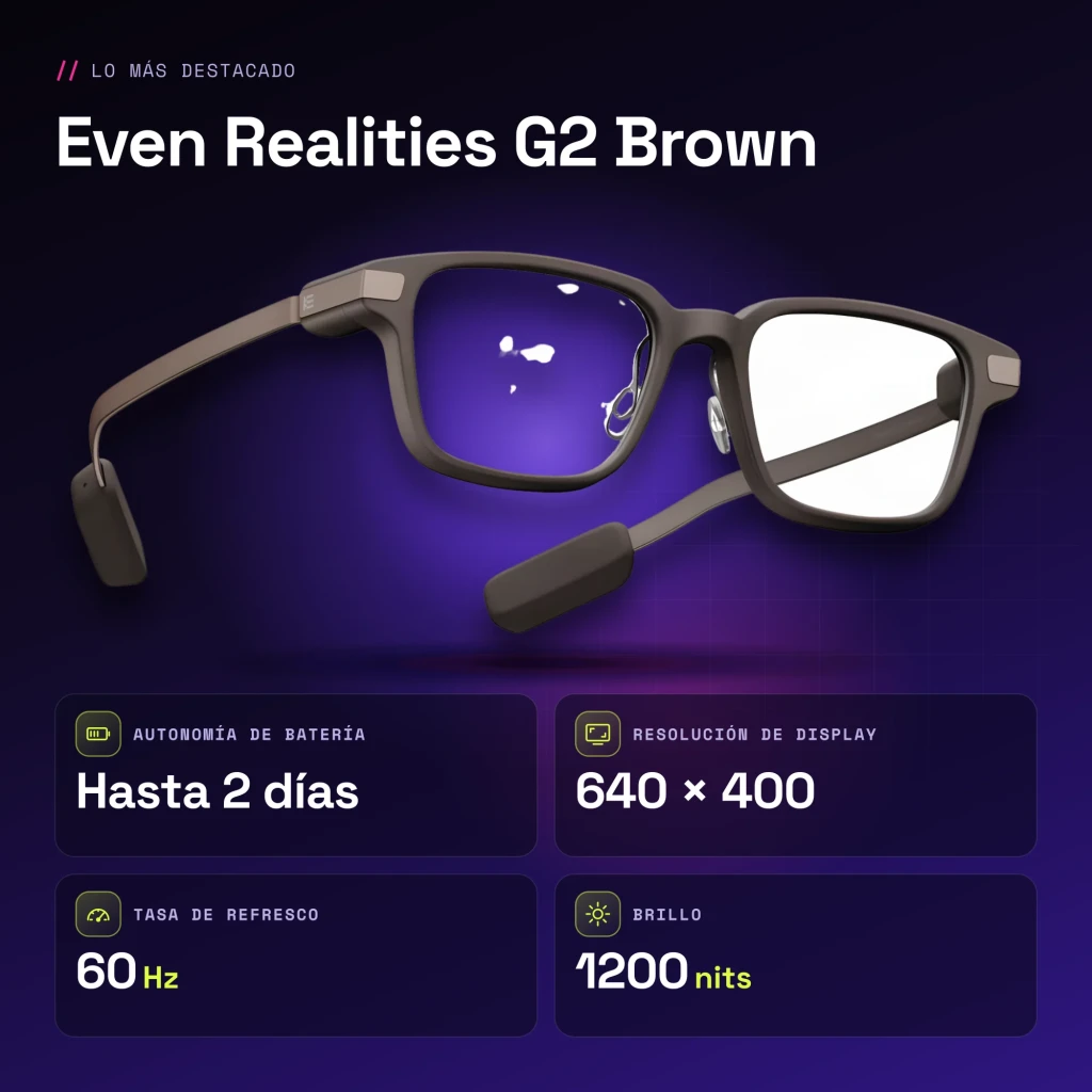 Even Realities G2 Brown Rectangular Graduable - características