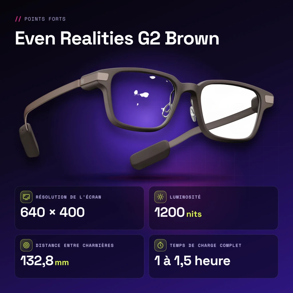 Even Realities G2 Brown Rectangular Graduable - características