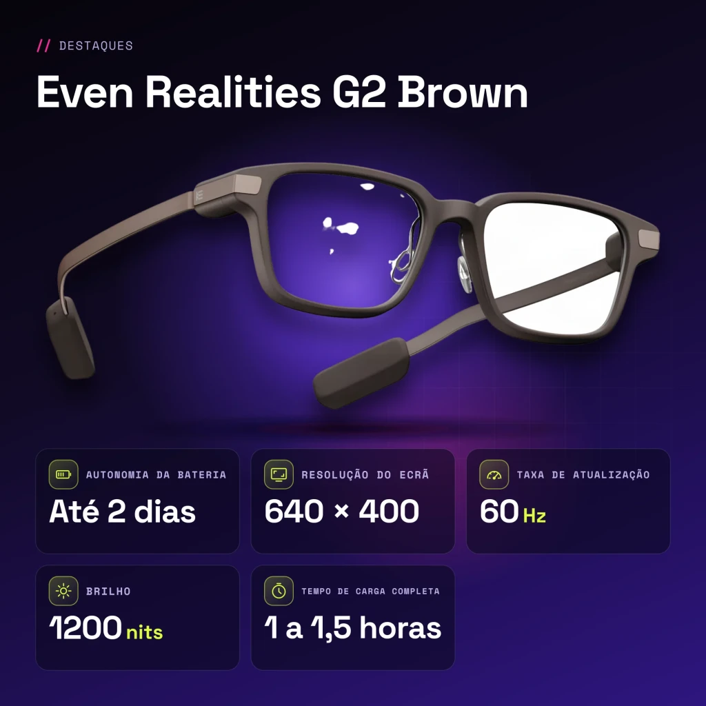 Even Realities G2 Brown Rectangular Graduable - características