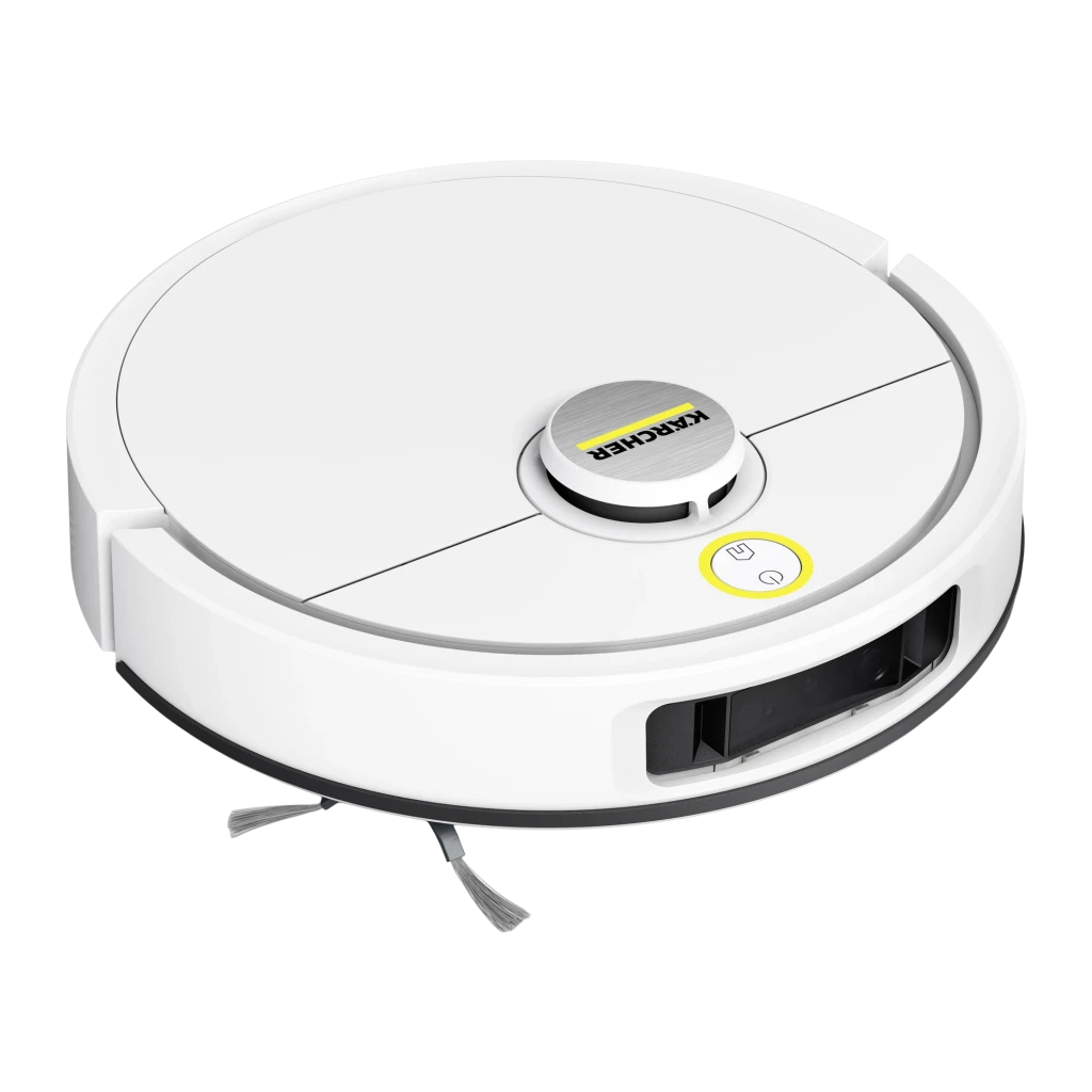 Kärcher RVM 4 Comfort 300 L branco, vista lateral: aspirador robô acoplado à base de esvaziamento automático com depósito - Item2