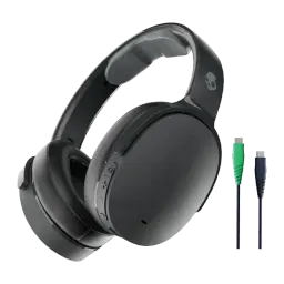 Skullcandy Crusher Wireless noir, kit complet: casque over-ear avec câble USB-C inclus dans la boîte