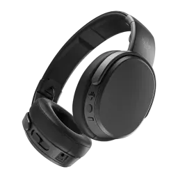 Skullcandy Crusher Wireless noir, vue latérale droite: ports jack et USB-C sur la base de l'écouteur droit visibles