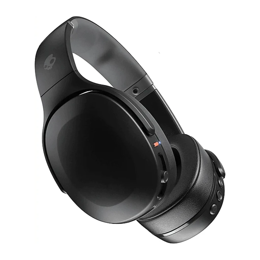 Skullcandy Crusher Wireless noir, vue de face en angle: casque over-ear avec coussinets et boutons de contrôle latéraux - Ítem3