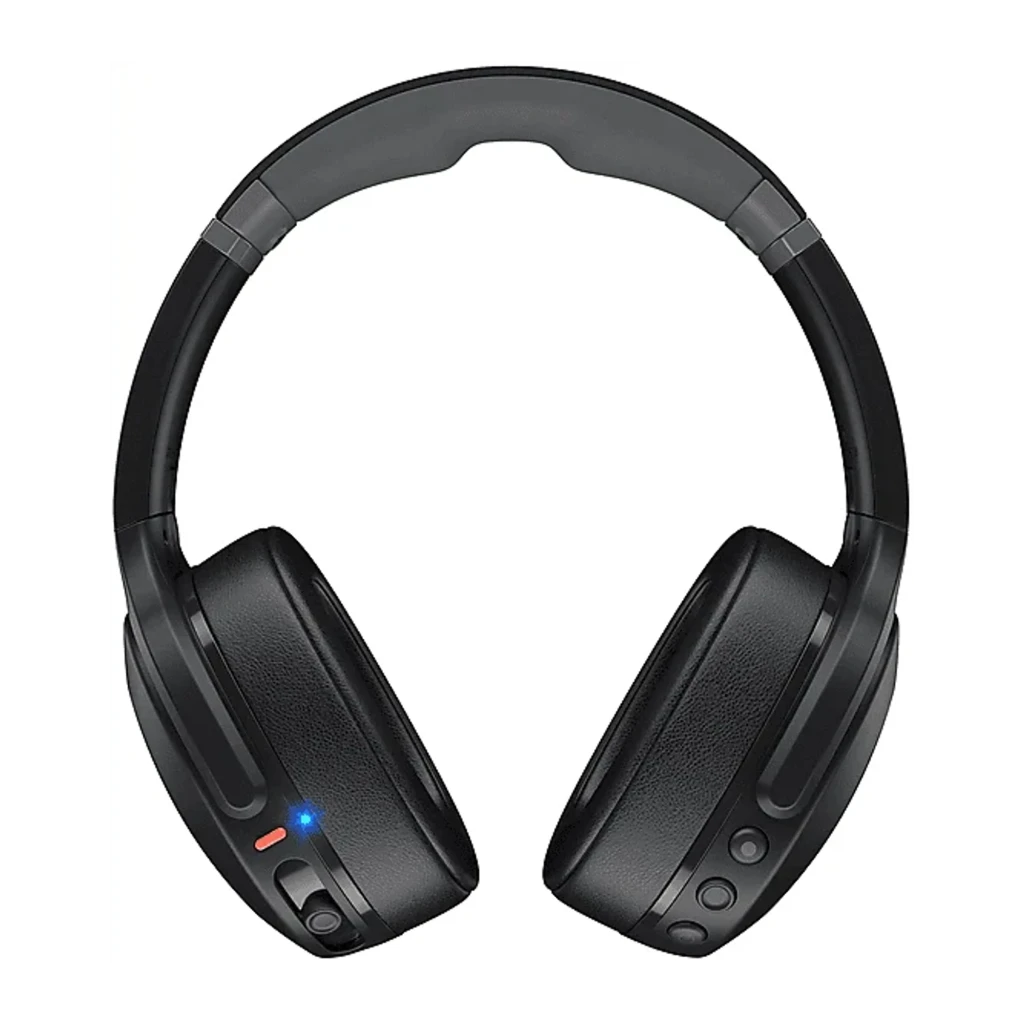 Skullcandy Crusher Wireless noir, vue de face en angle: casque over-ear avec coussinets et boutons de contrôle latéraux - Ítem4