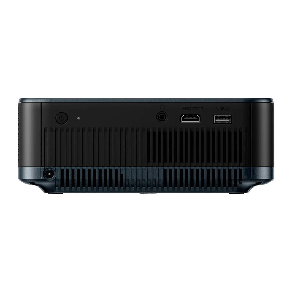 Epson Lifestudio Pop Plus EF-62N 4K 700lm bleu marine métallique, vue avant-latérale: objectif, grille Bose et dessus - Ítem2