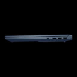HP Victus Gaming I7 1TB Bleu intense, vue latérale droite: profil fermé avec USB-C, USB-A et HDMI, grille de ventilation