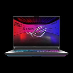 ASUS ROG Strix G815JMR 1TB gris, vue de face: écran ROG Strix allumé avec rétroéclairage RGB sur clavier et bords