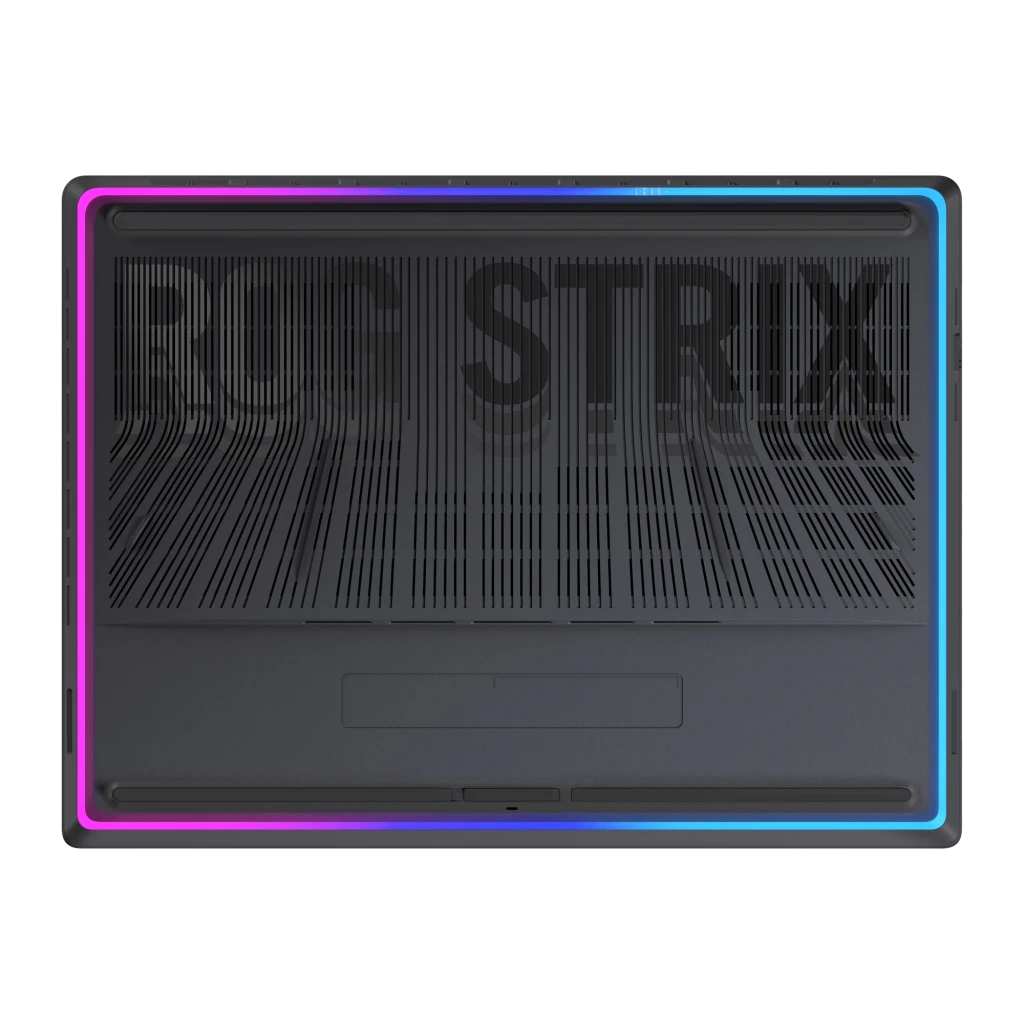 ASUS ROG Strix G815JMR 1TB gris, vista frontal: pantalla ROG Strix encendida con iluminación RGB en teclado y bordes - Ítem3