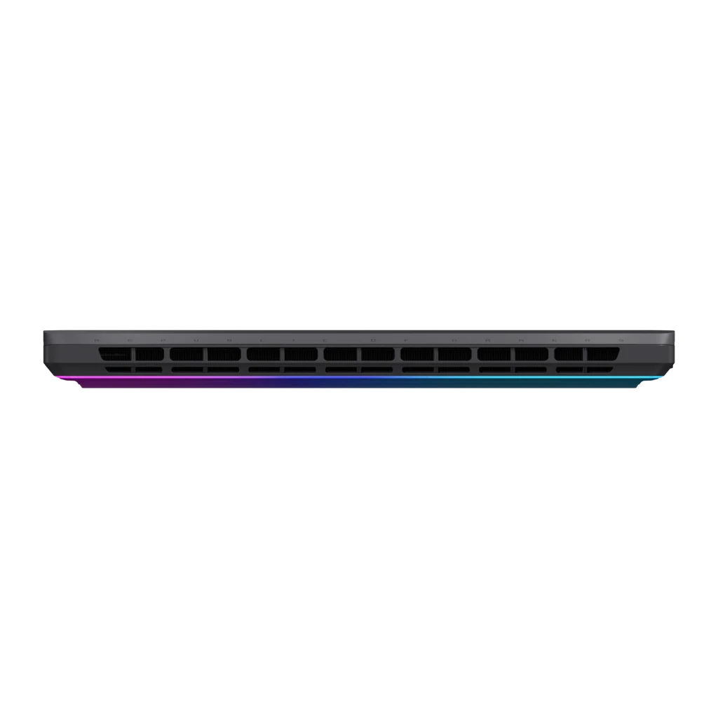 ASUS ROG Strix G815JMR 1TB gris, vista frontal: pantalla ROG Strix encendida con iluminación RGB en teclado y bordes - Ítem8